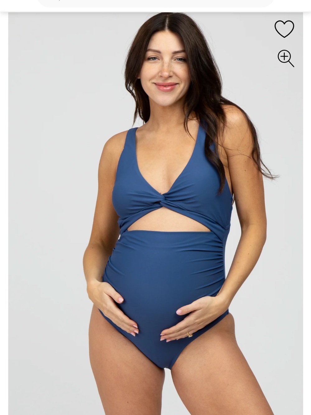 Pinkblush Blue Twist-Front Maternity One-Piece Swimsuit + freebie gap one piece